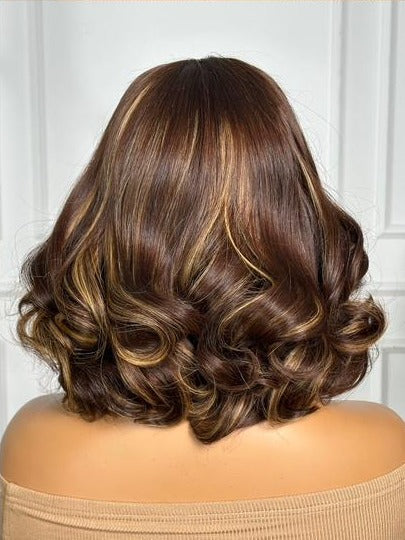 12" Bugatti Wavy Bob Wig – Caramel Melt