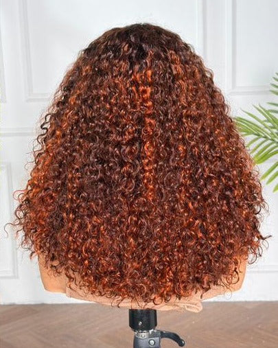 16" Pixie Curl Wig – Auburn Copper | Premium Human Hair