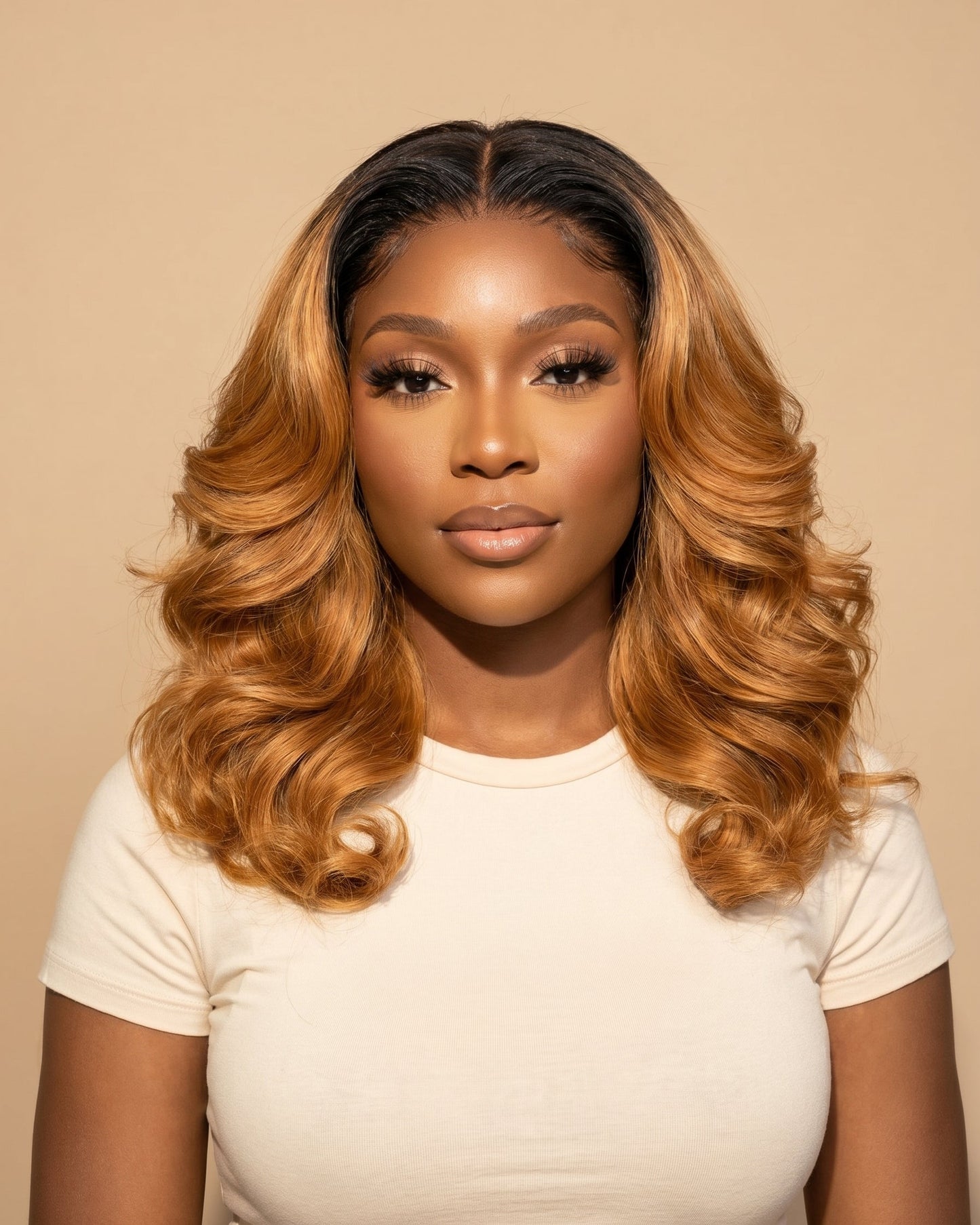 12" Honeybrown Egg Curl Wig with 4 x 4 Closure