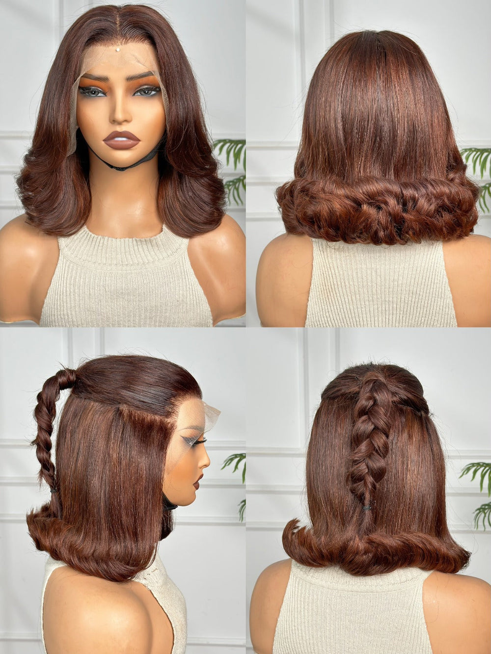 12" Brown 13 x 4 Wavy Frontal Wig