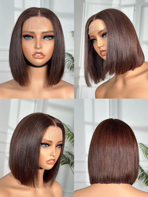 Sienna Chocolate Bob™ – 10″ 4×4 Lace Closure Wig