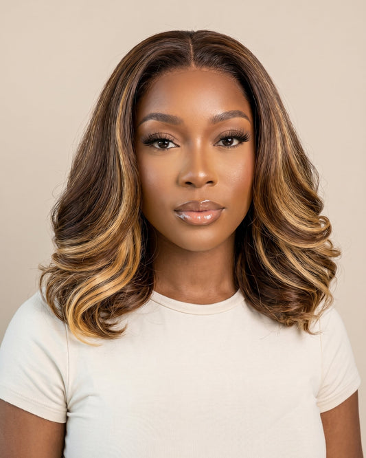 12" Bugatti Wavy Bob Wig – Caramel Melt