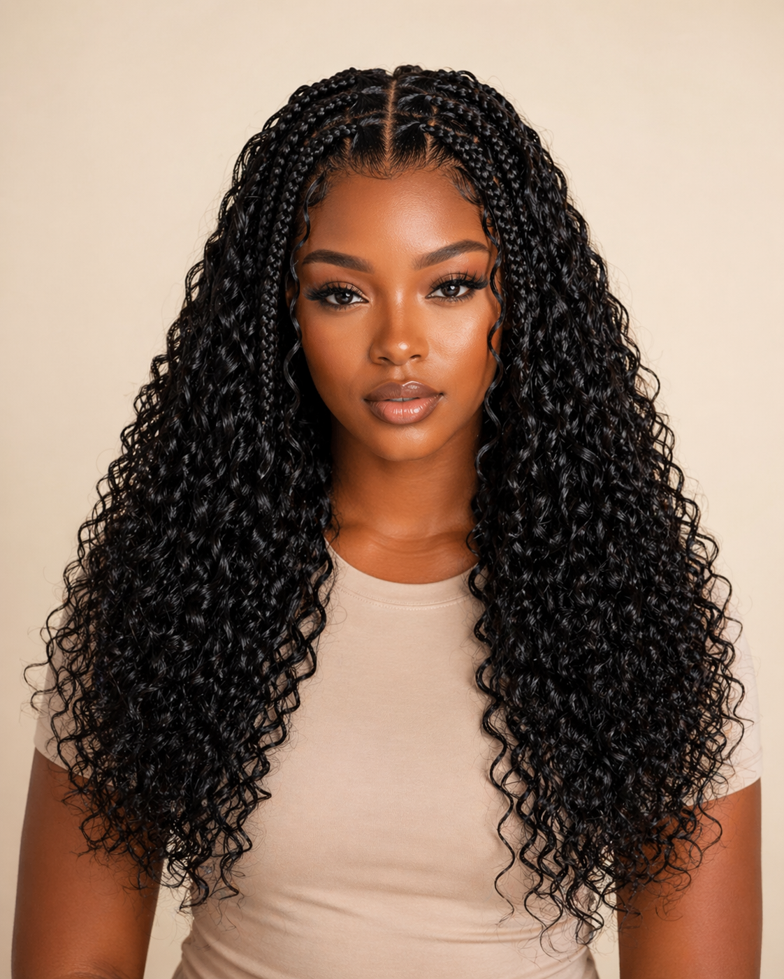 Knotless Boho Curls Braided Bob Wig