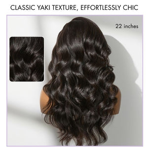 Side Braided Yaki Body Wave Glueless Ear-to-ear 13x6 Frontal HD Lace Wig Human Hair Flexi-Fit Drawstring Cap