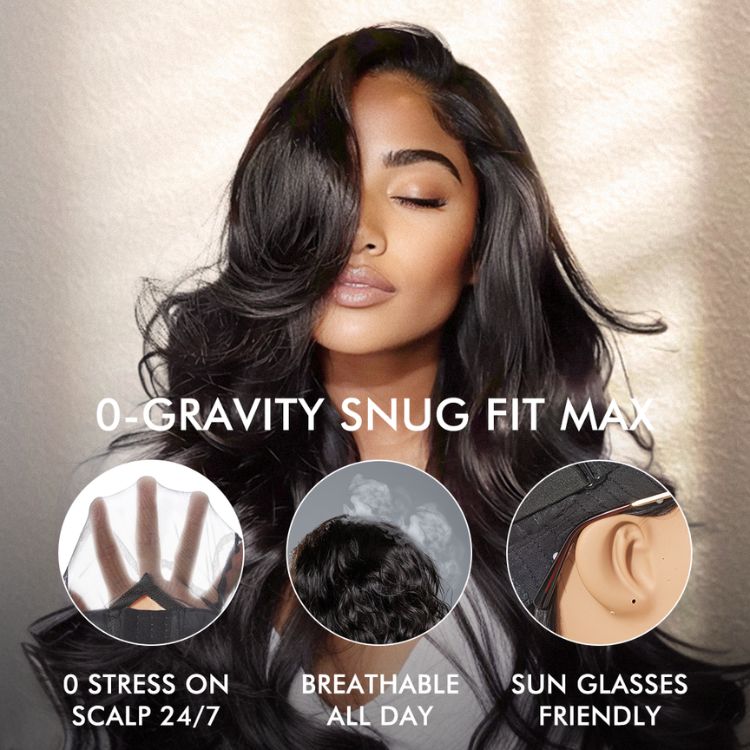 180% / 250% Density Bone Straight with Baby Hair PartingMax Glueless 7x6 Closure HD Lace Wig Pre-Cut Lace