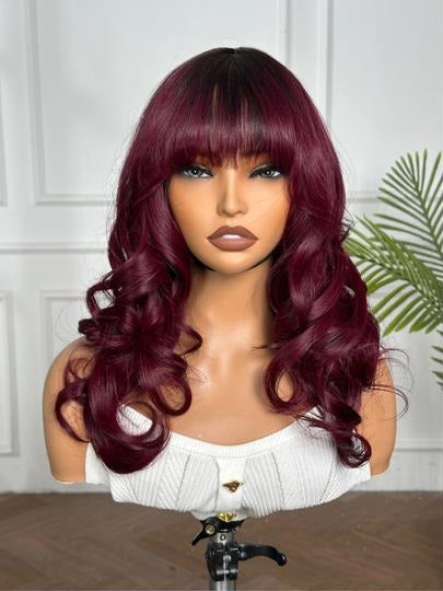 18" Rose Curl Wig – Burgundy Wine