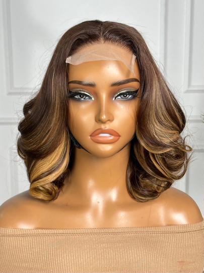 12" Bugatti Wavy Bob Wig – Caramel Melt