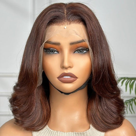 12" Brown 13 x 4 Wavy Frontal Wig