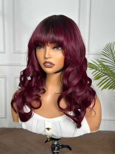 18" Rose Curl Wig – Burgundy Wine