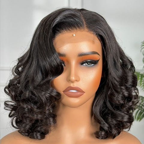 Elysia Spiral Luxe™ – 12″ Double-Drawn Spiral Curl 4×4 Lace Closure Wig