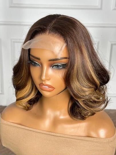 12" Bugatti Wavy Bob Wig – Caramel Melt