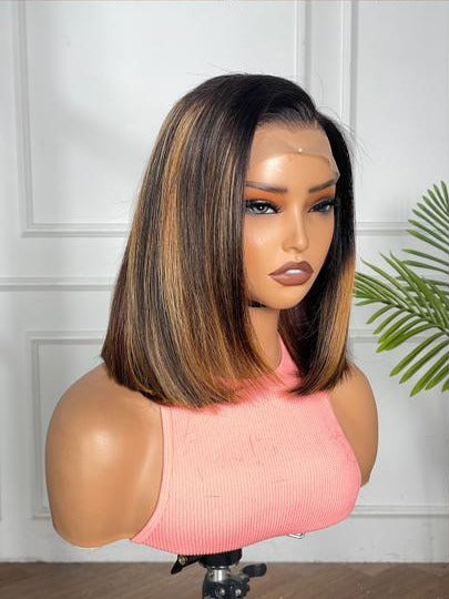 12" SDD Straight Bob Wig – Mocha Highlight