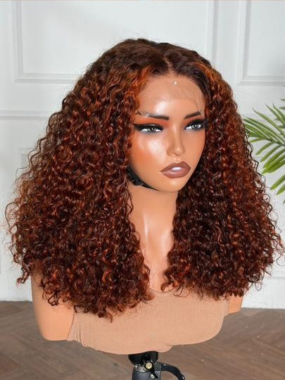 16" Pixie Curl Wig – Auburn Copper | Premium Human Hair